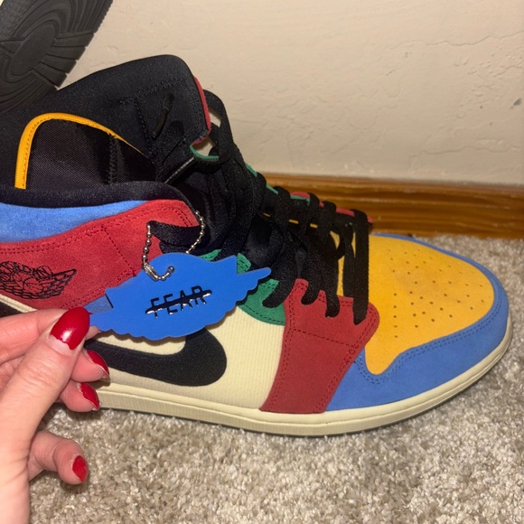 NIKE Blue The Great x Air Jordan 1 Mid 'Fearless' Size 14 - Picture 5 of 6